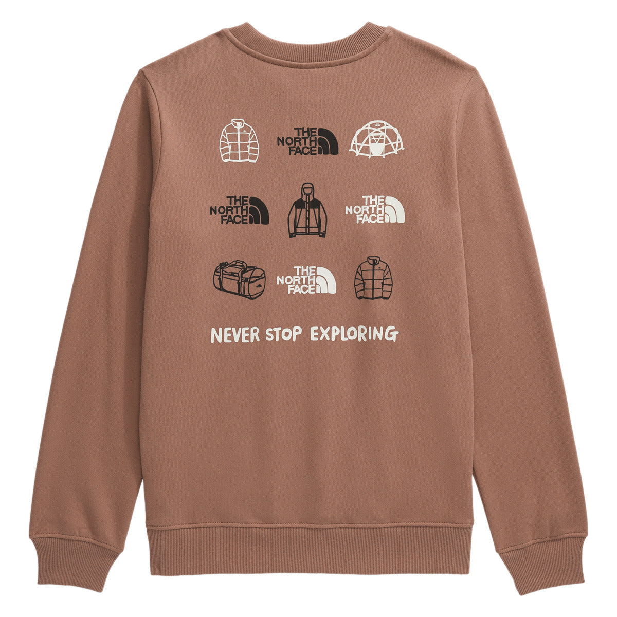 Outdoor graphic crew neck fleece sweater