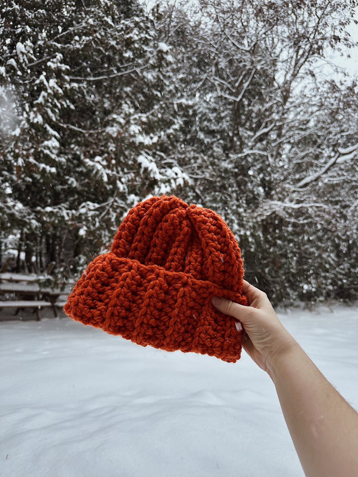 Tuque chunky tricotée à la main