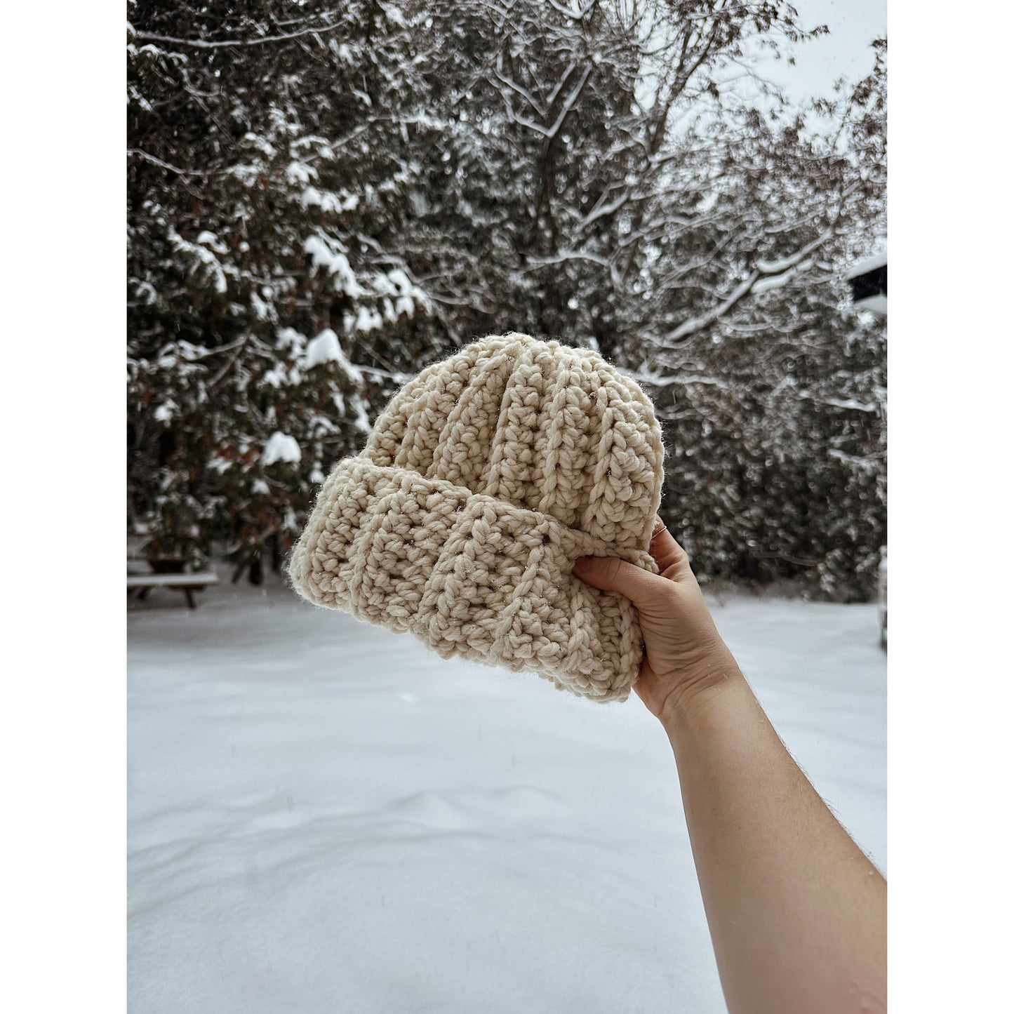 Tuque chunky tricotée à la main