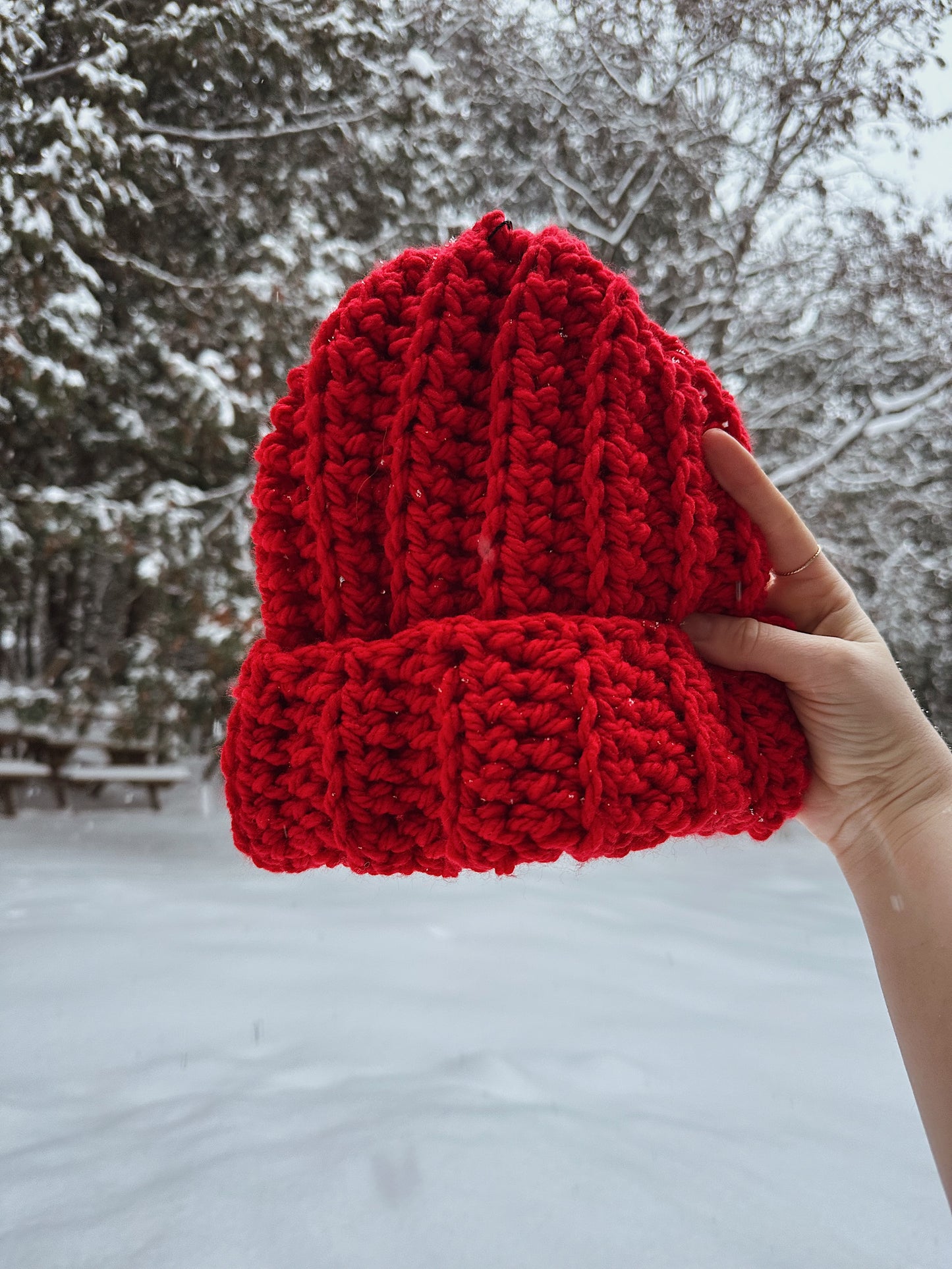 Tuque chunky tricotée à la main