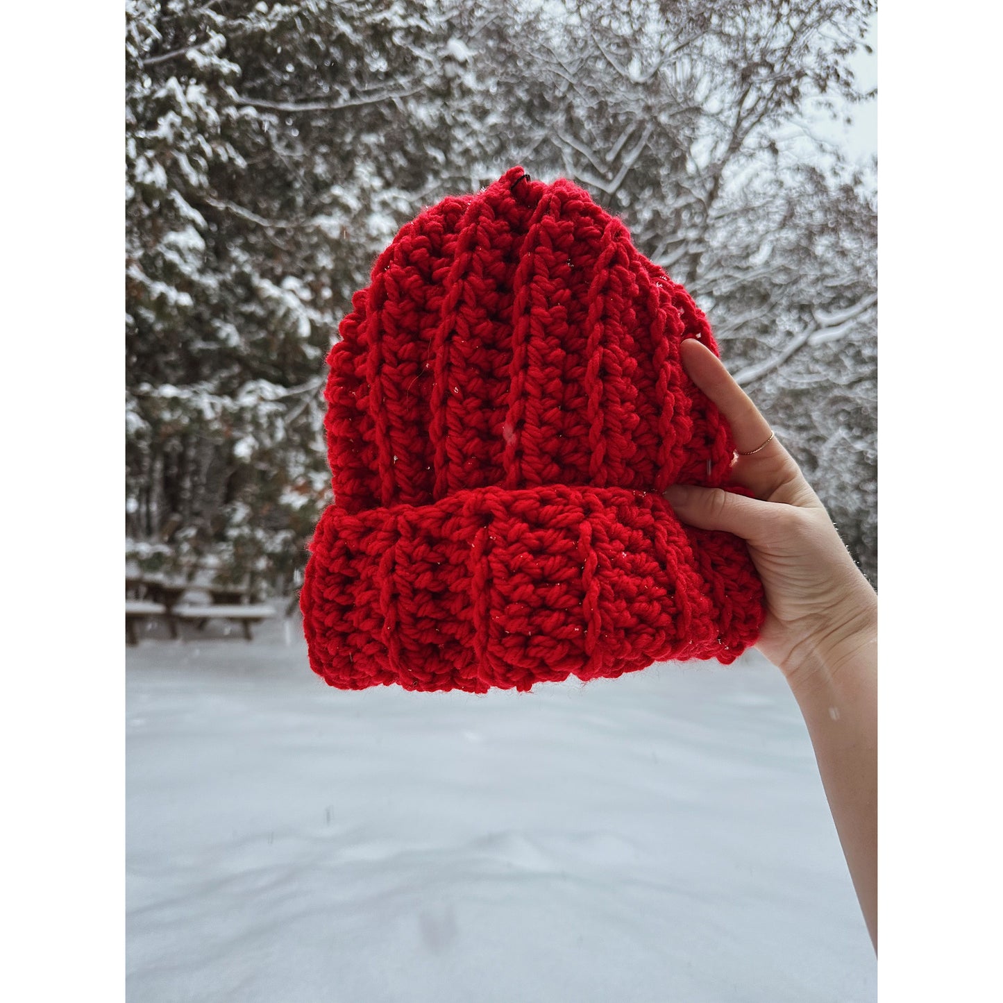 Tuque chunky tricotée à la main