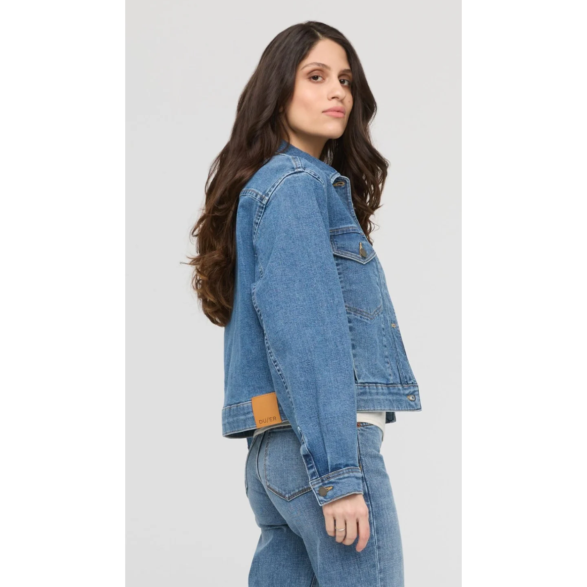 Veste en Jeans pour Femmes||Midweight Denim Pleated Jacket for Women's