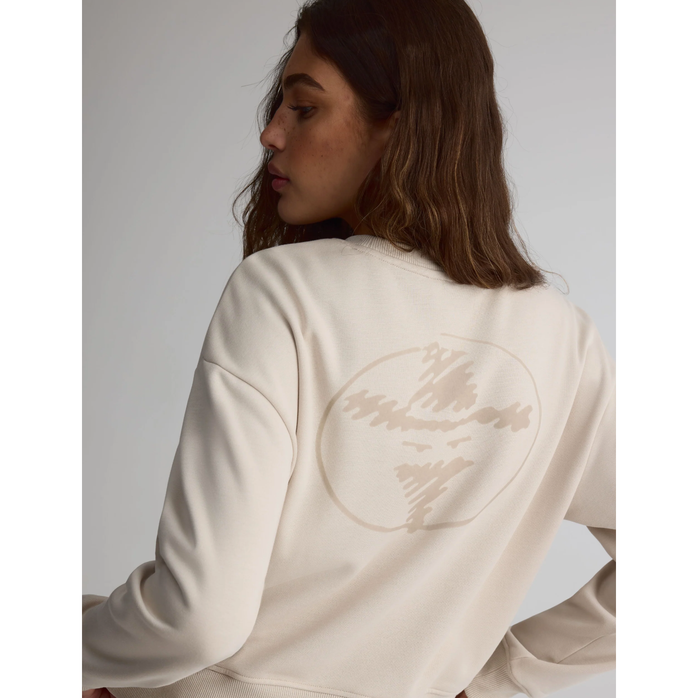 Chandail coton ouaté à col rond - femmes