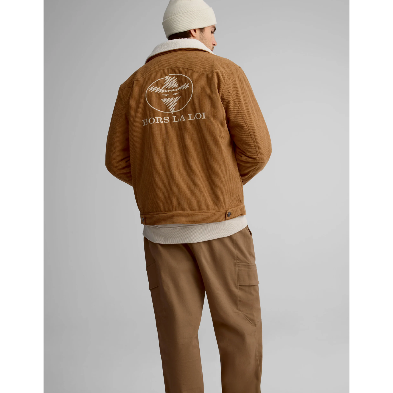 Men's corduroy jacket with sherpa collar