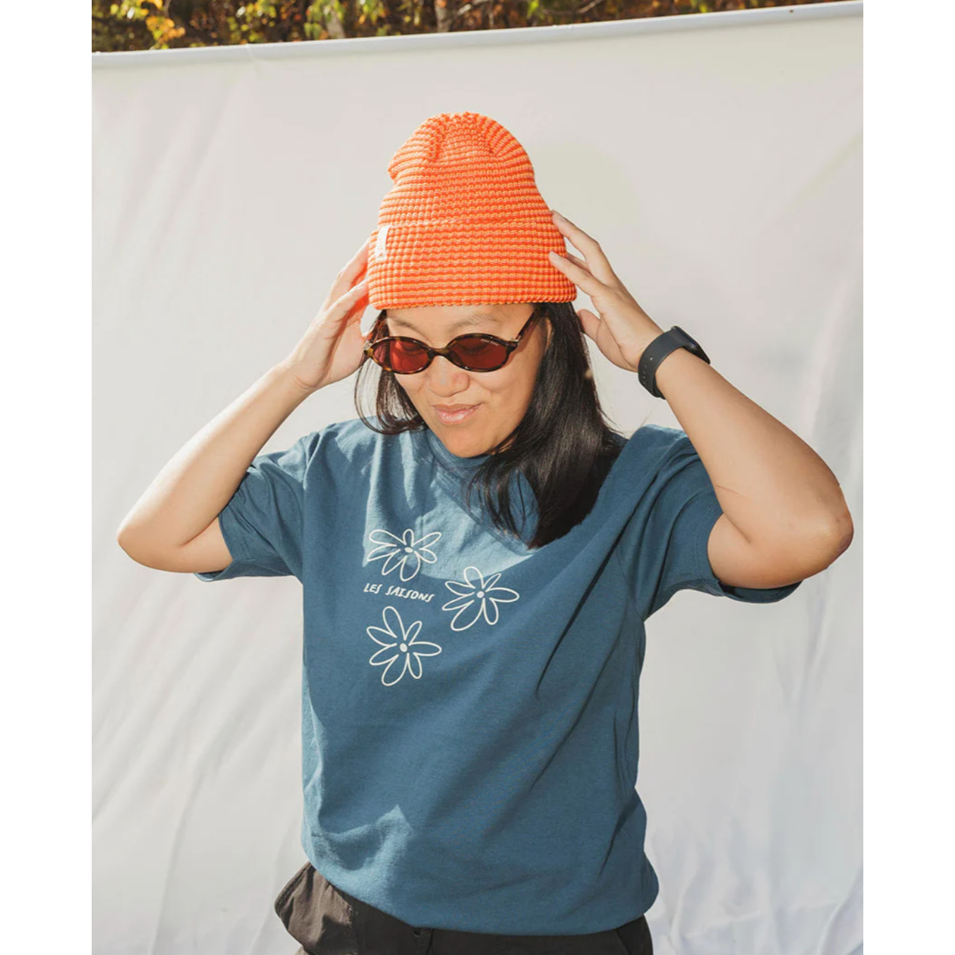 Beanie - Orange Lines