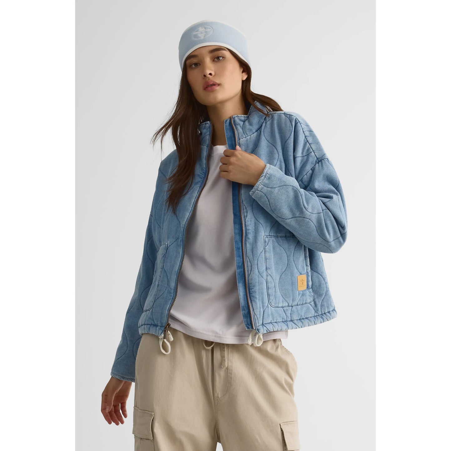 Veste matelassée en denim pour femme – L’Unique