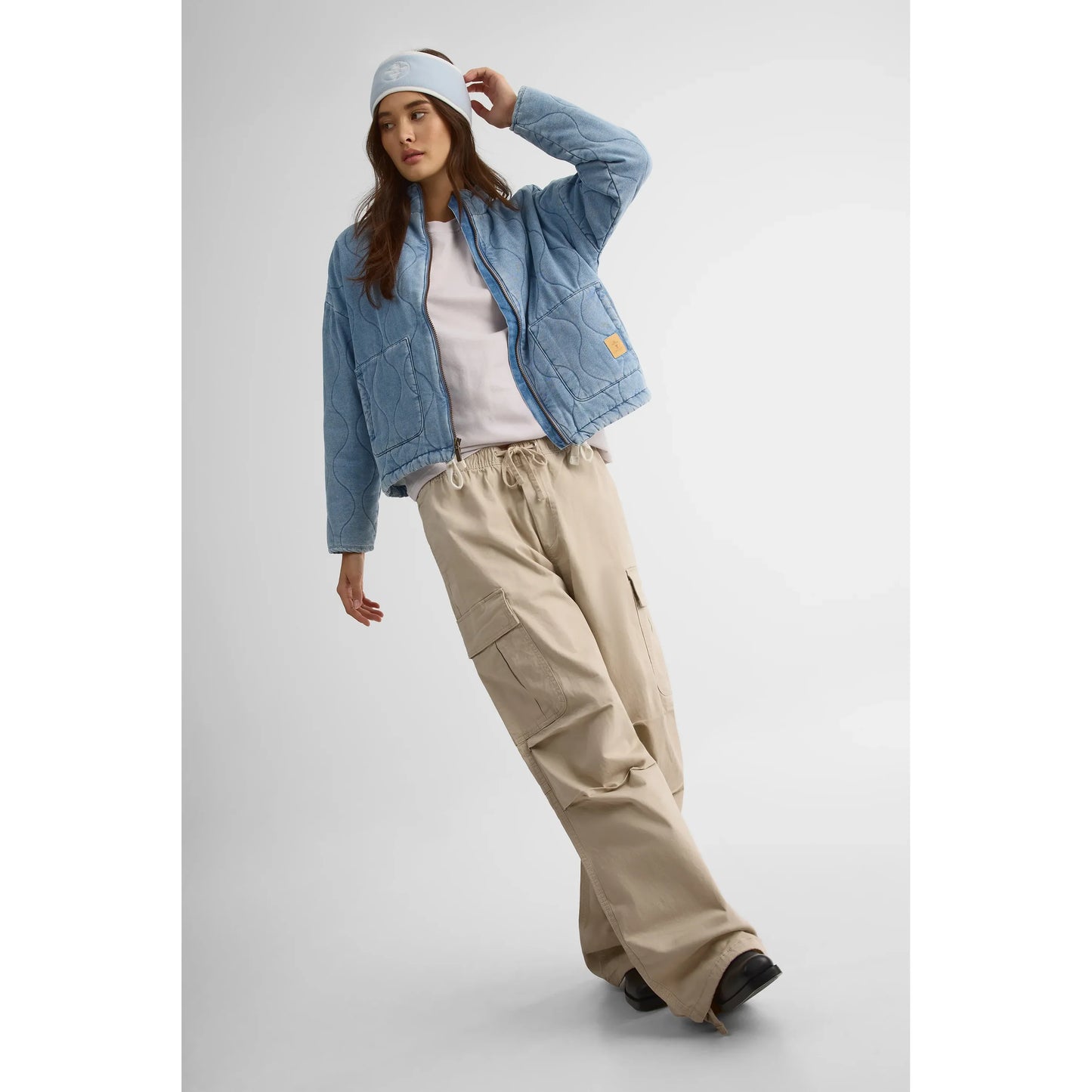 Veste matelassée en denim pour femme – L’Unique