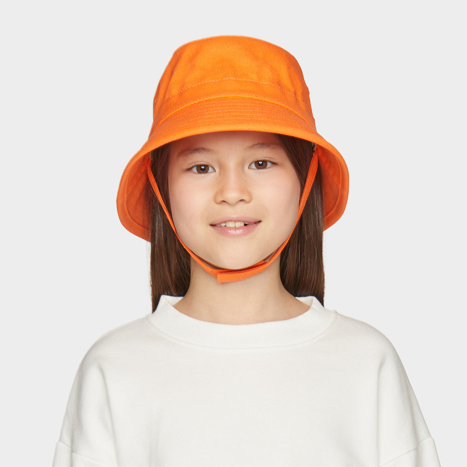 Mini T1 Bucket Hat for Children - Orange || T1 Bucket Hat Kids - Bright Orange
