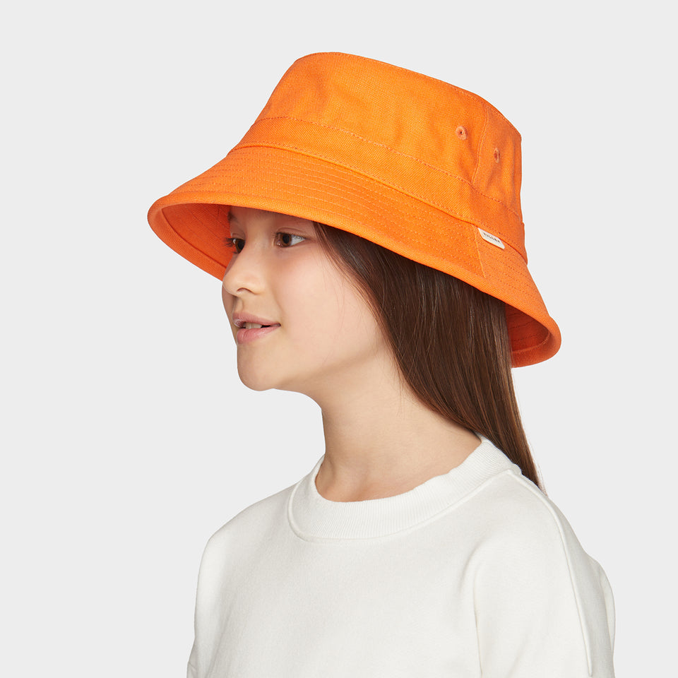 Mini T1 Bucket Hat for Children - Orange || T1 Bucket Hat Kids - Bright Orange