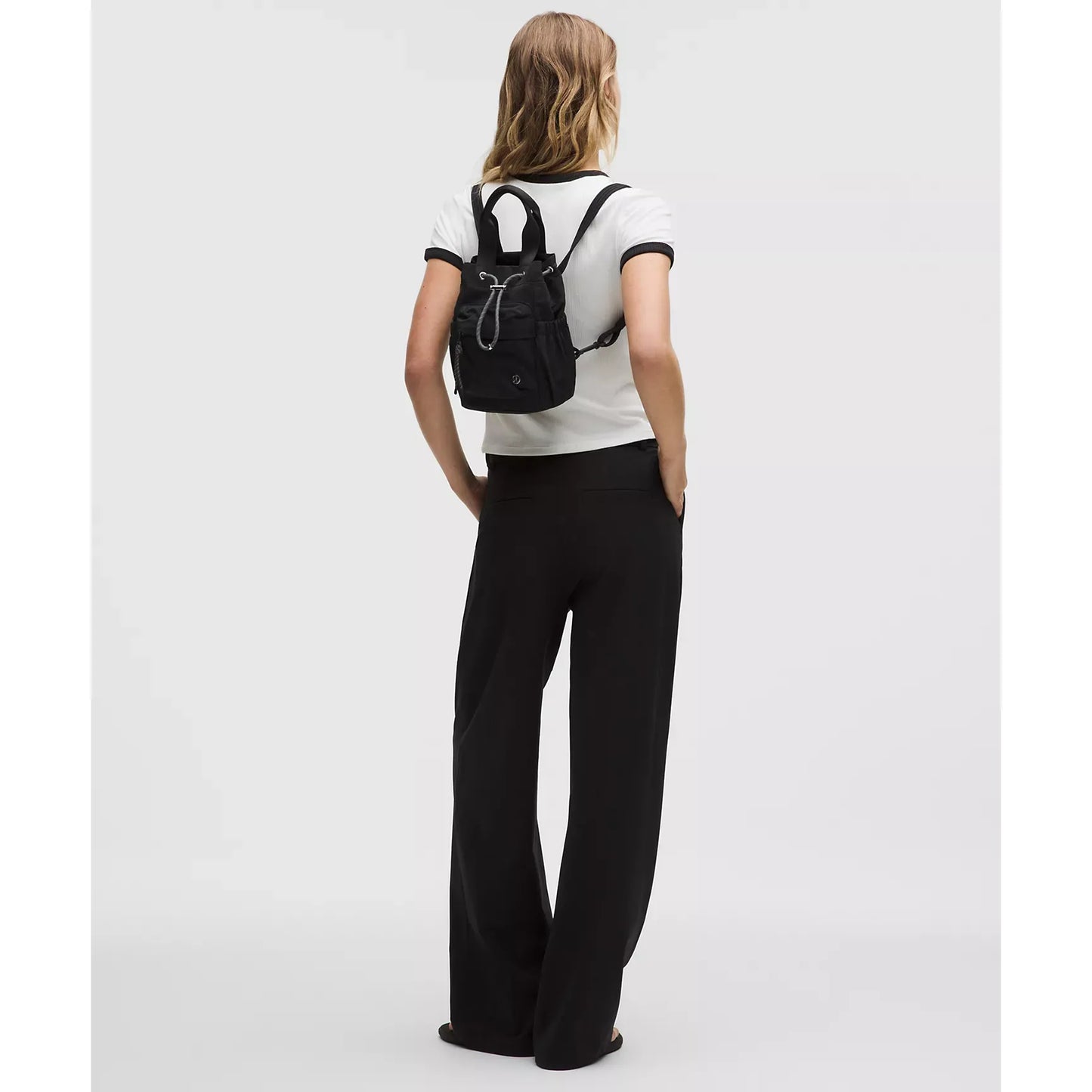 Sac seau convertible à cordon coulissant Mini 5L - Noir/Gris