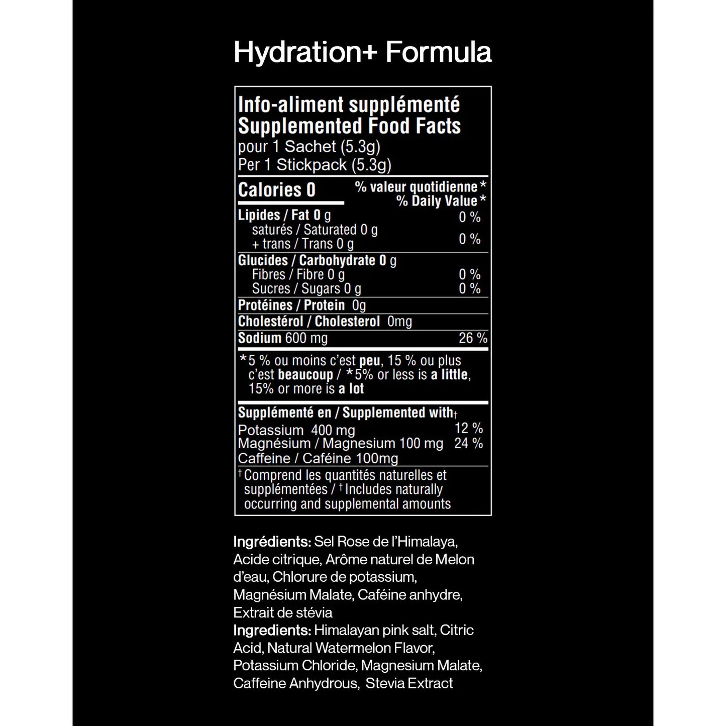 Électrolytes + Caféine Hydration 2.0 Melon d'eau 30 sachets - DUSK