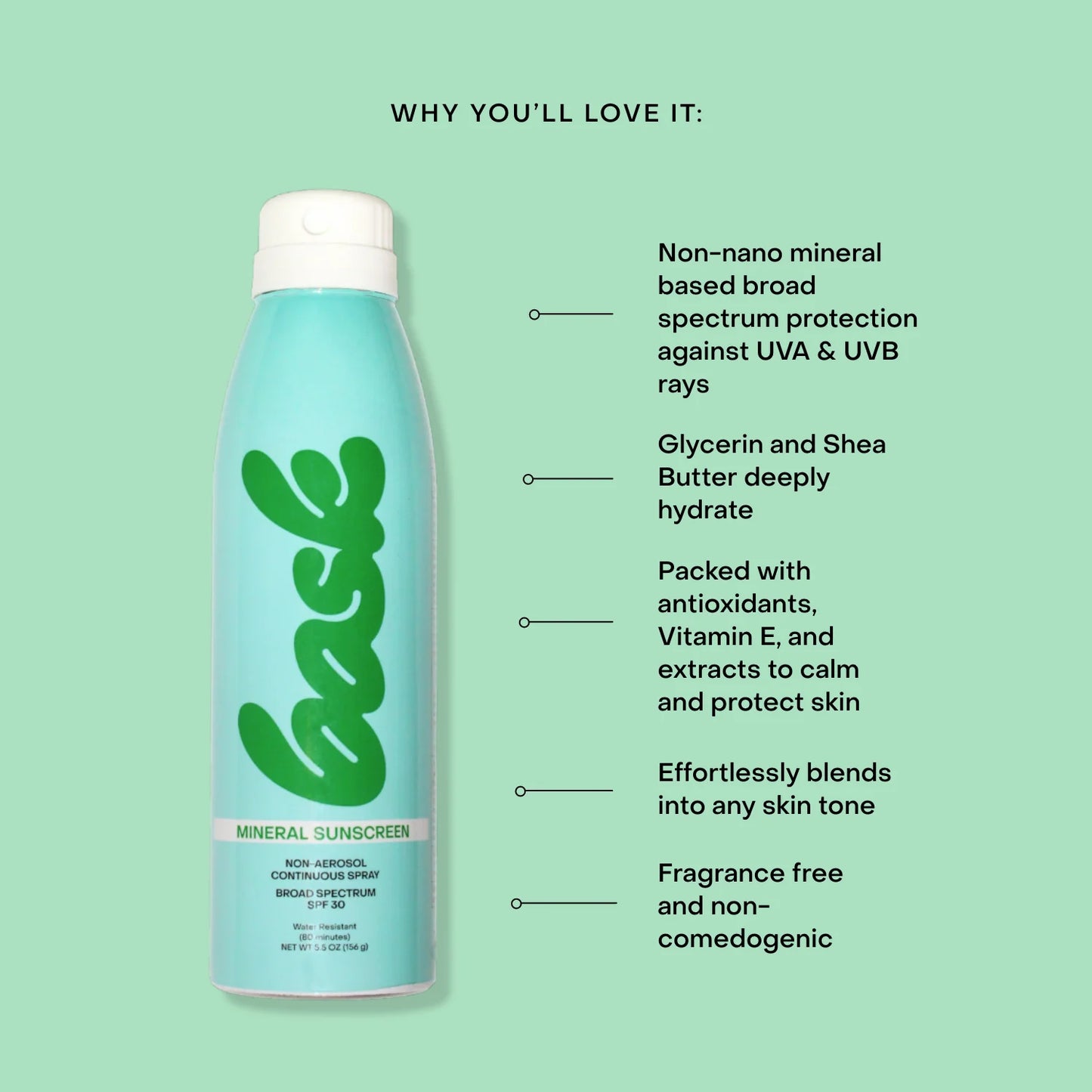 Bask Spray Minéral Non-Aérosol SPF 30