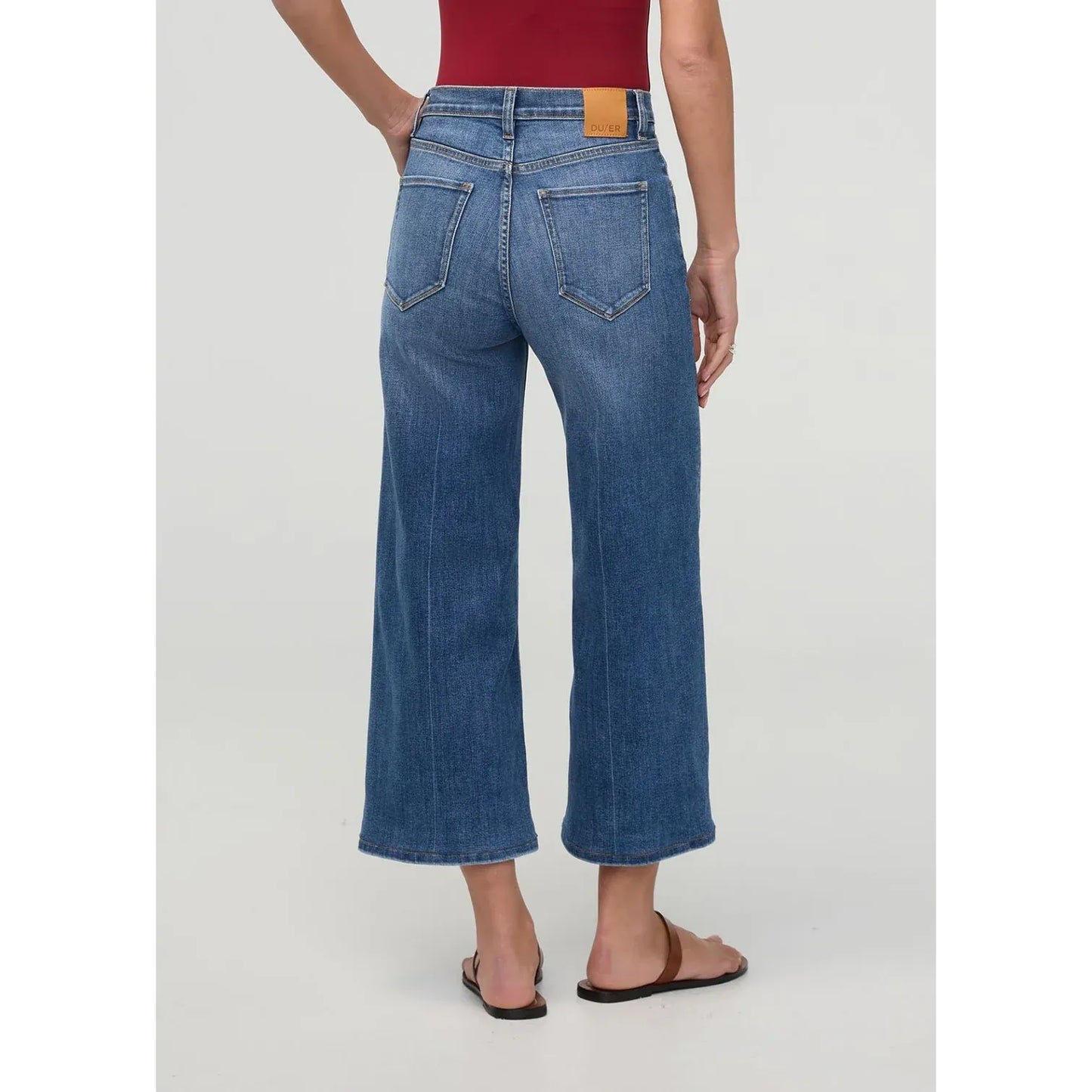 Perf. Denim High Rise Wide Leg Crop - Femmes