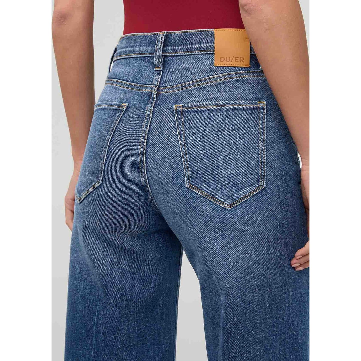 Perf. Denim High Rise Wide Leg Crop - Femmes