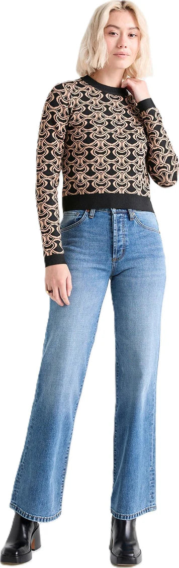 Jean à jambe large en denim Performance d'épaisseur moyenne - Femmes