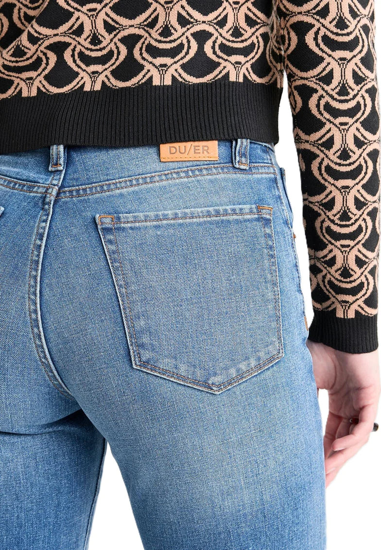 Jean à jambe large en denim Performance d'épaisseur moyenne - Femmes