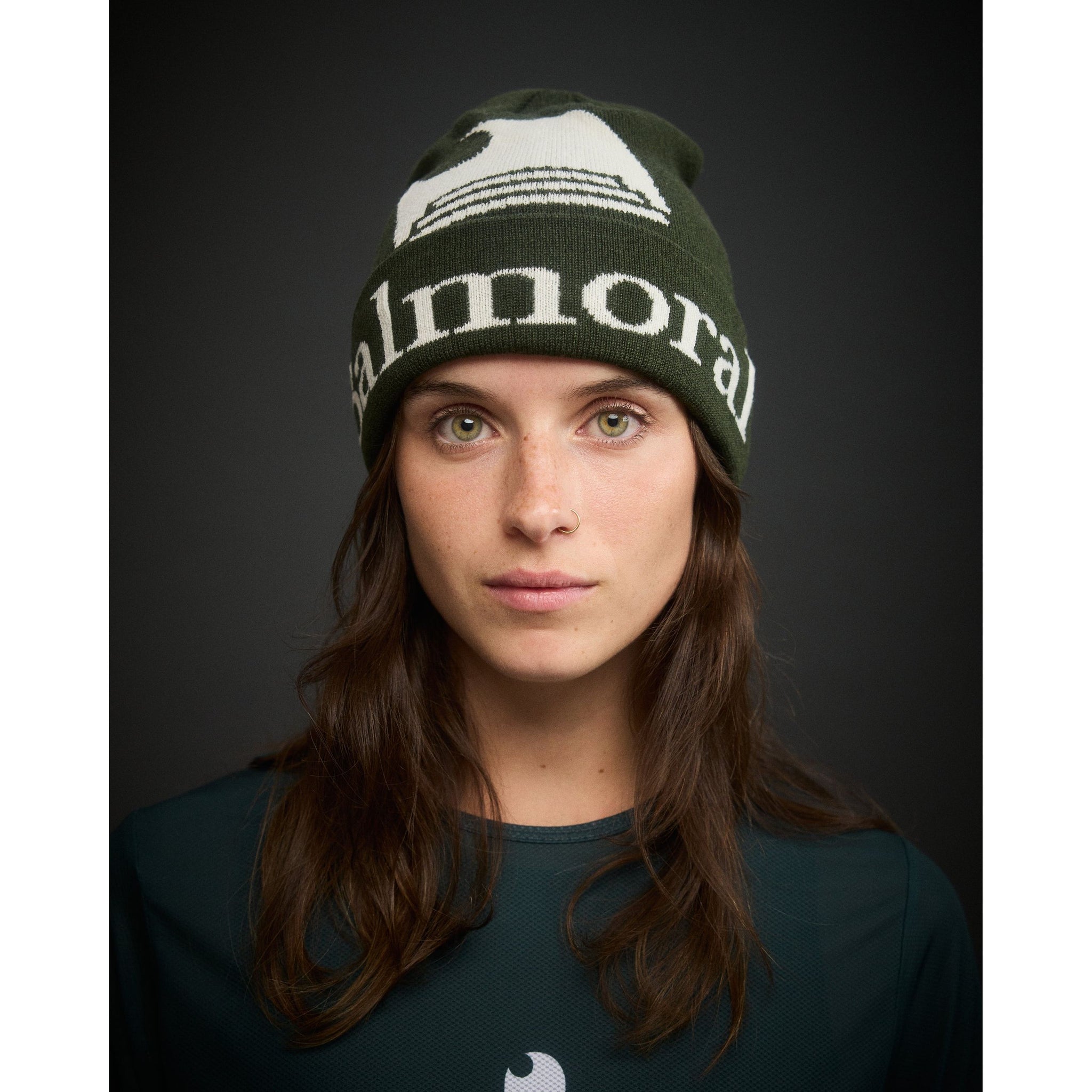 Coleraine Beanie - Forest Green/Off White