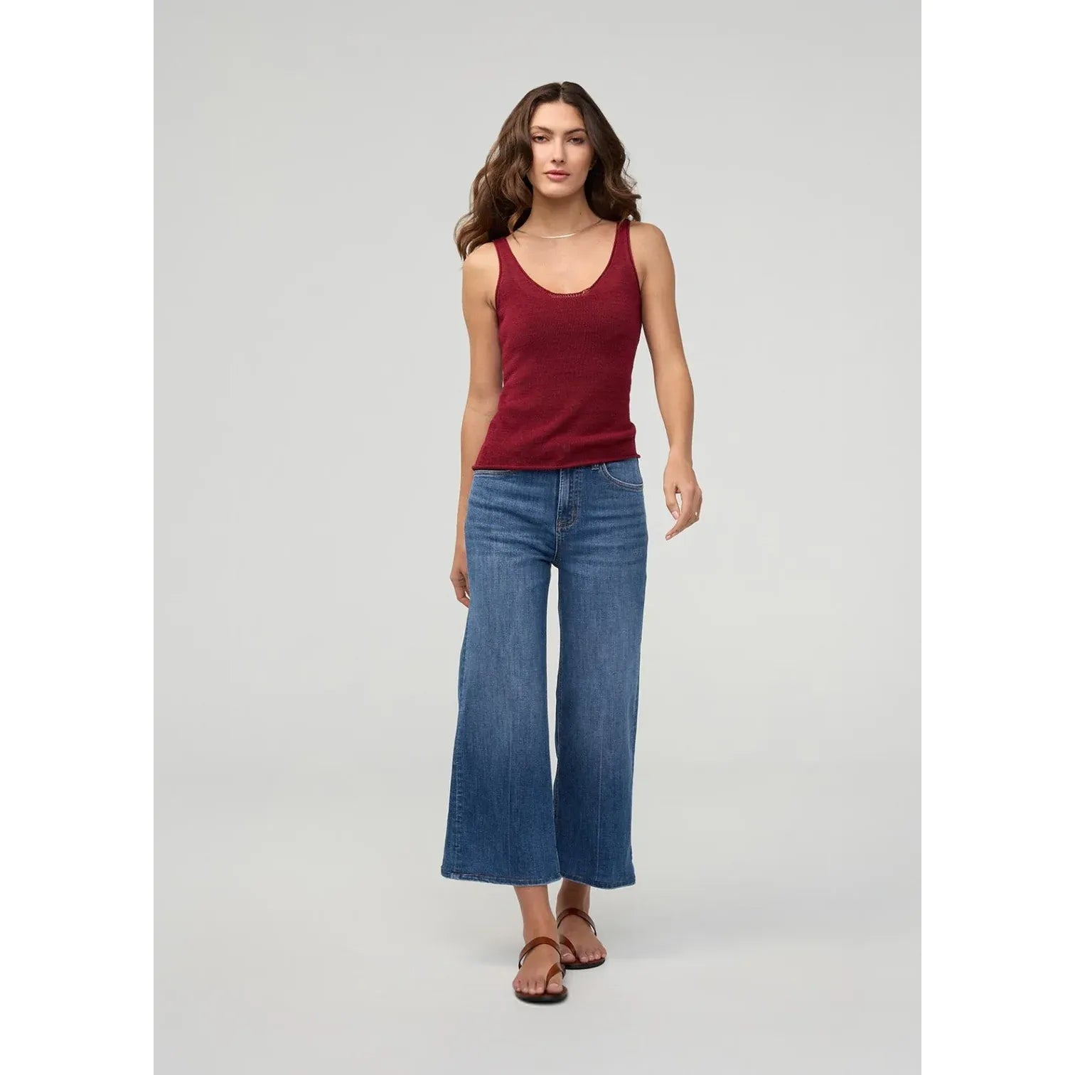 Perf. Denim High Rise Wide Leg Crop - Femmes