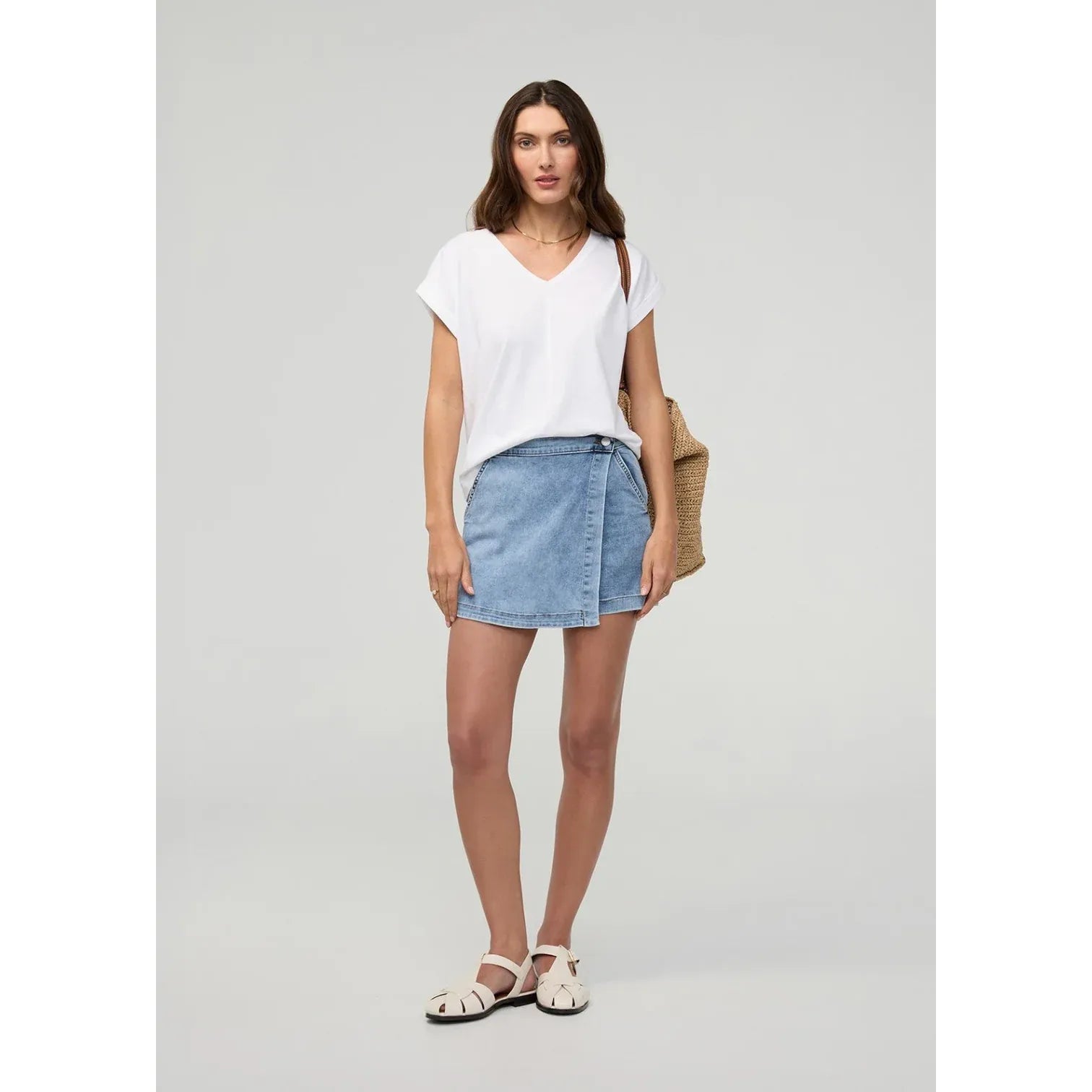 Performance Denim Lite Wrap Skort - Femmes