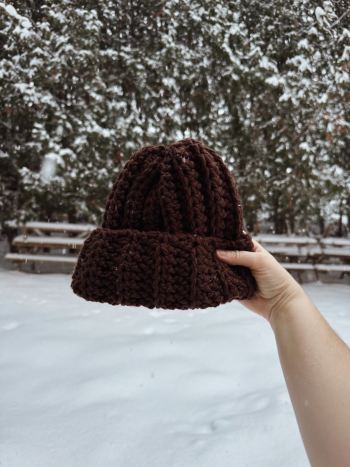 Tuque chunky tricotée à la main
