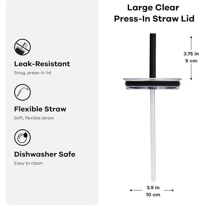 Couvercle à paille intégré pour gobelet - Transparent