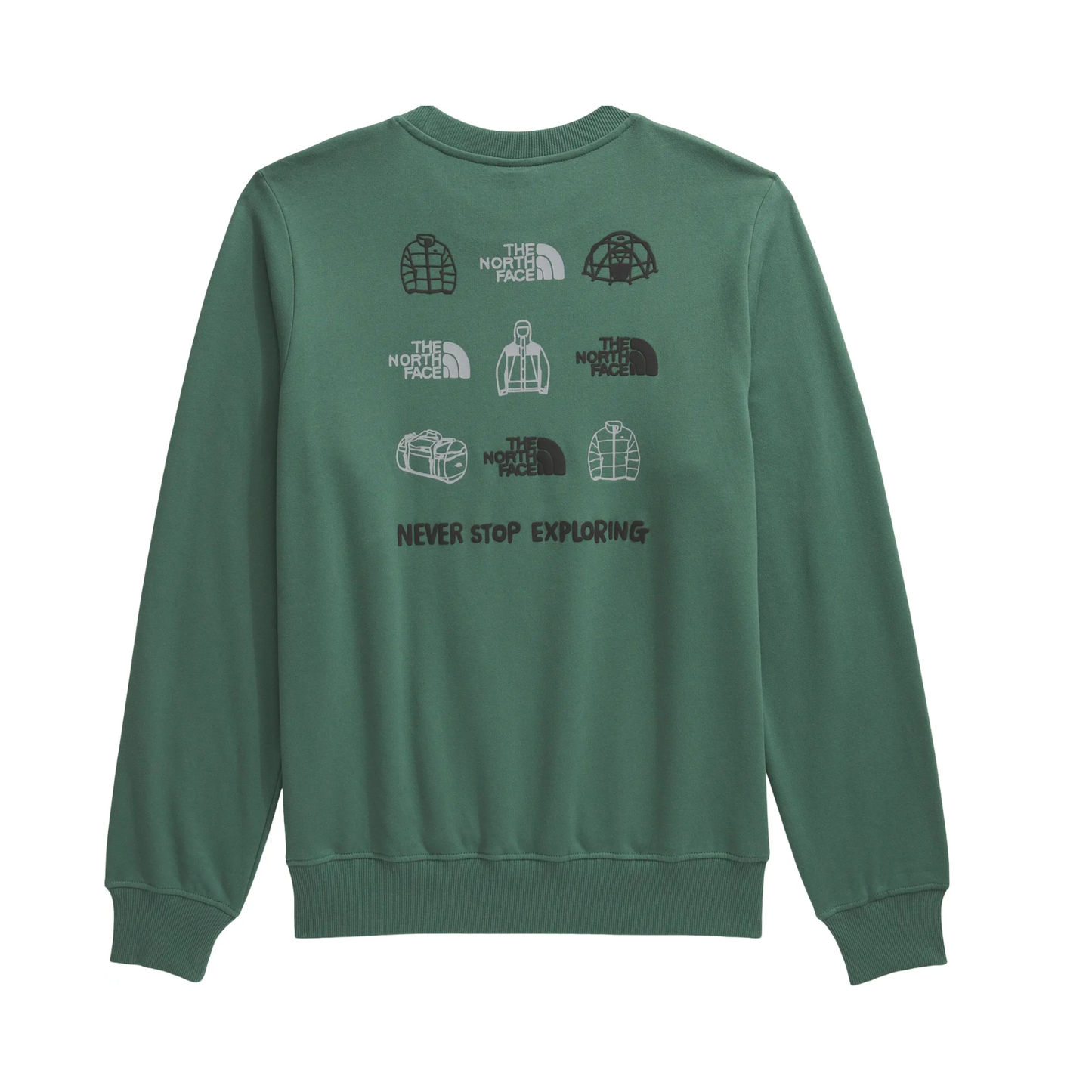 Outdoor graphic crew neck fleece sweater