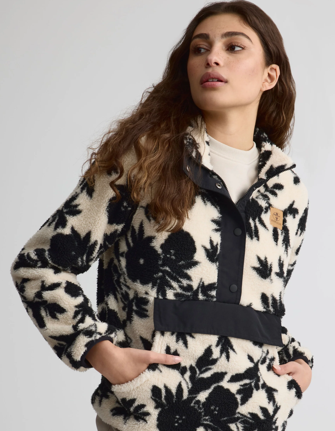 Chandail en peluche à boutons pour femme||Plush snap-button pullover for women