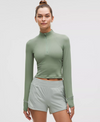 Haut 1/2 zippé court de course It’s Rulu pour Femmes || Its Rulu Run Ribbed Cropped H/Z for Women's