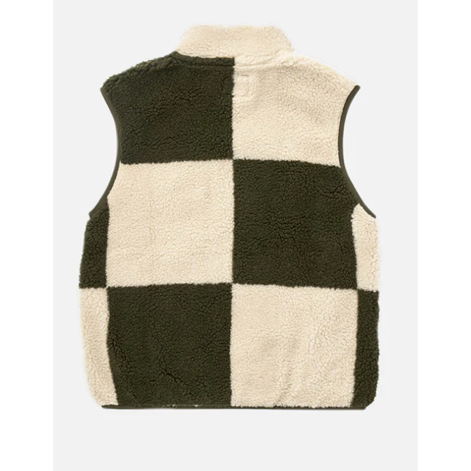 Veste sans manche Sherpa Unisexe  || Checkered  Sherpa Vest Unisex