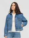 Veste en Jeans pour Femmes||Midweight Denim Pleated Jacket for Women's