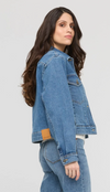Veste en Jeans pour Femmes||Midweight Denim Pleated Jacket for Women's