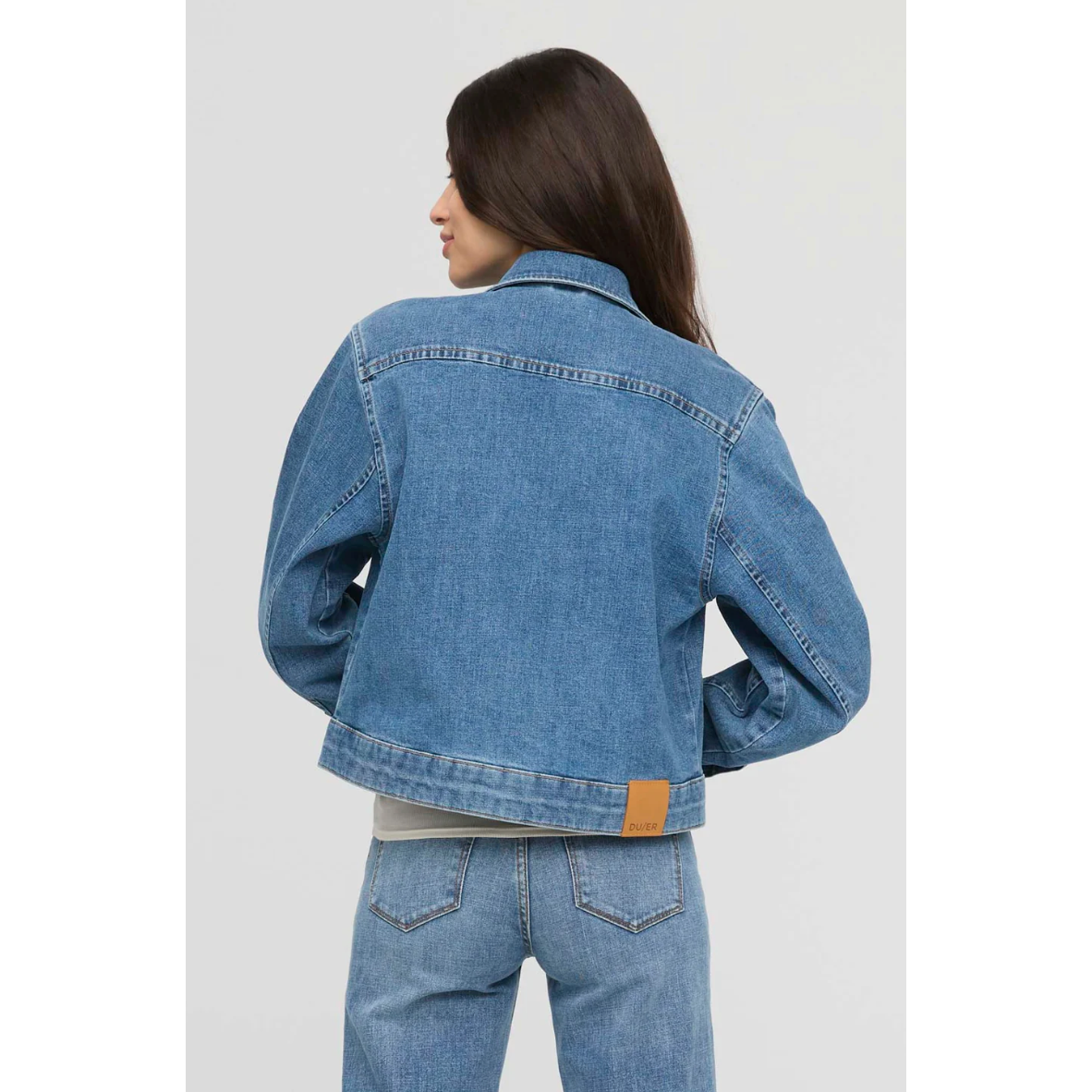 Veste en Jeans pour Femmes||Midweight Denim Pleated Jacket for Women's