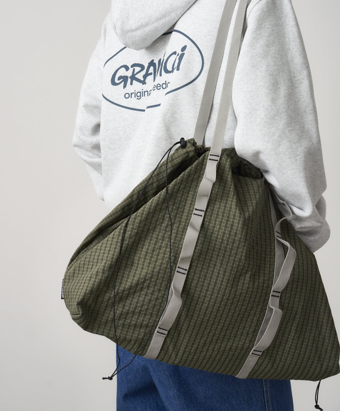 Tote bag Gramicci - Olive ||Plaid Climbing Tote - Olive