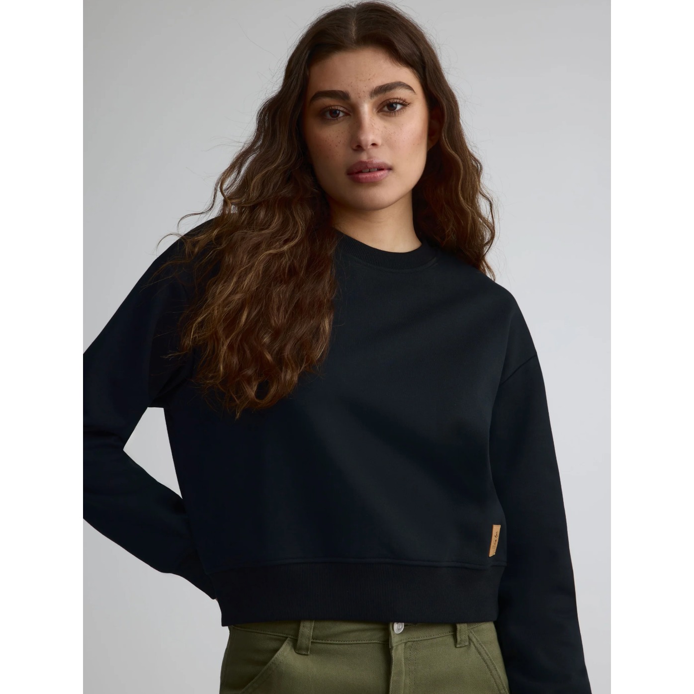 Chandail coton ouaté à col rond - femmes