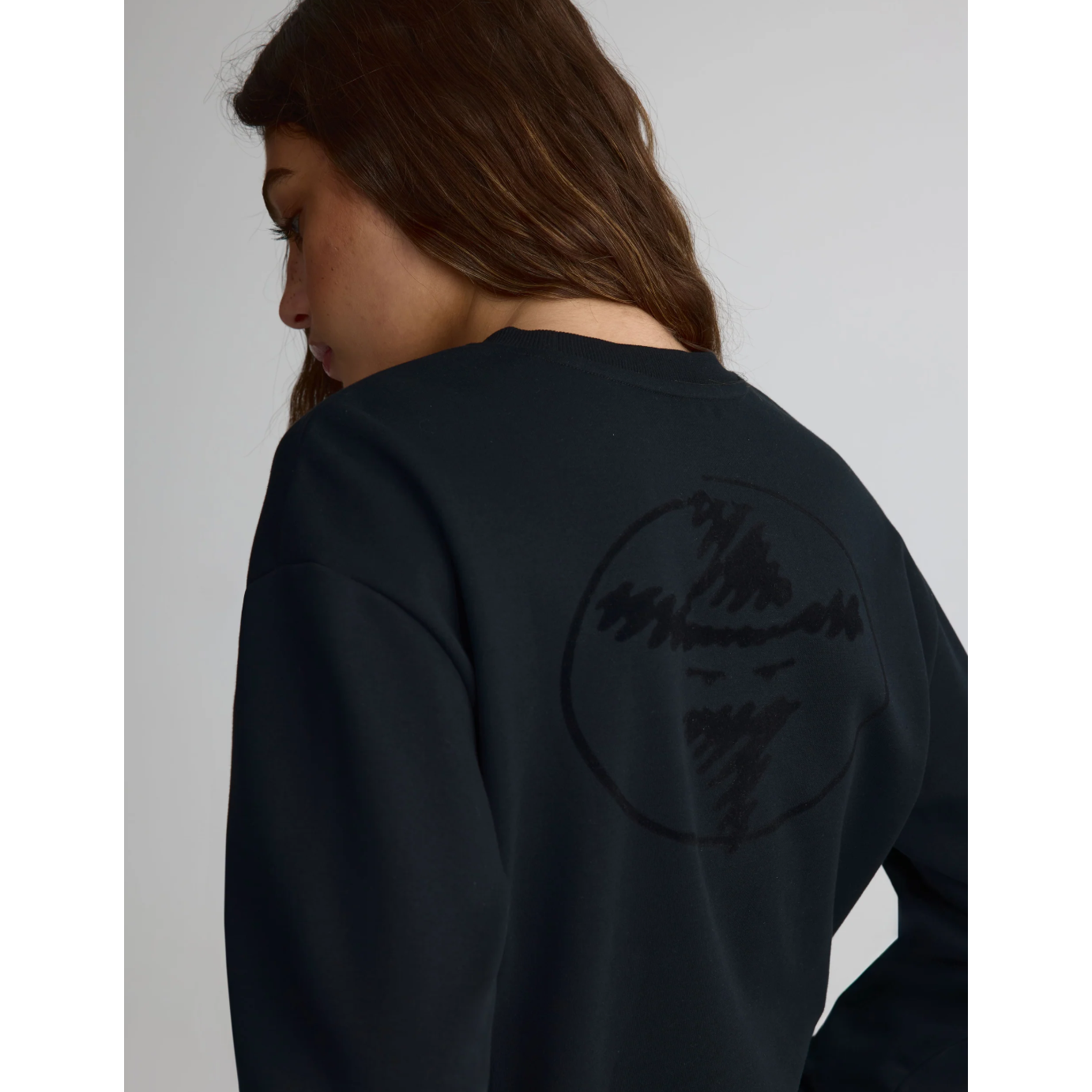 Chandail coton ouaté à col rond - femmes