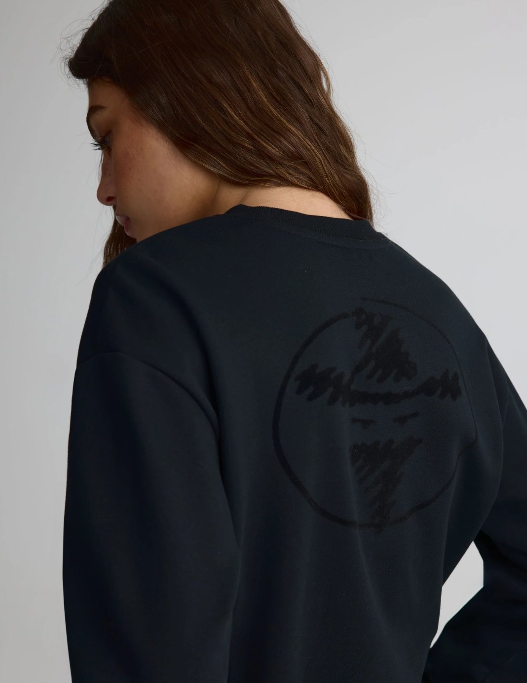 Chandail coton ouaté à col rond pour femme||Crewneck fleece sweatshirt for women