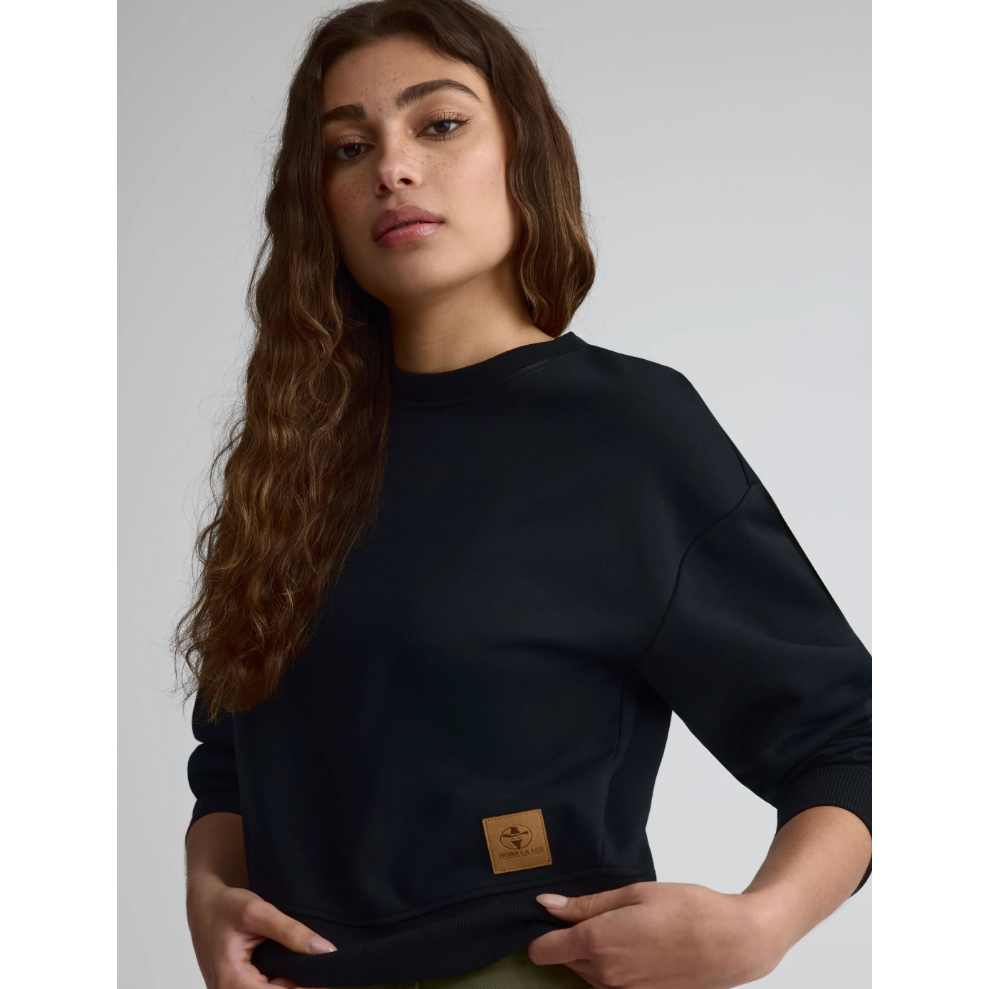 Chandail coton ouaté à col rond - femmes