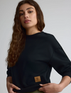 Chandail coton ouaté à col rond pour femme||Crewneck fleece sweatshirt for women