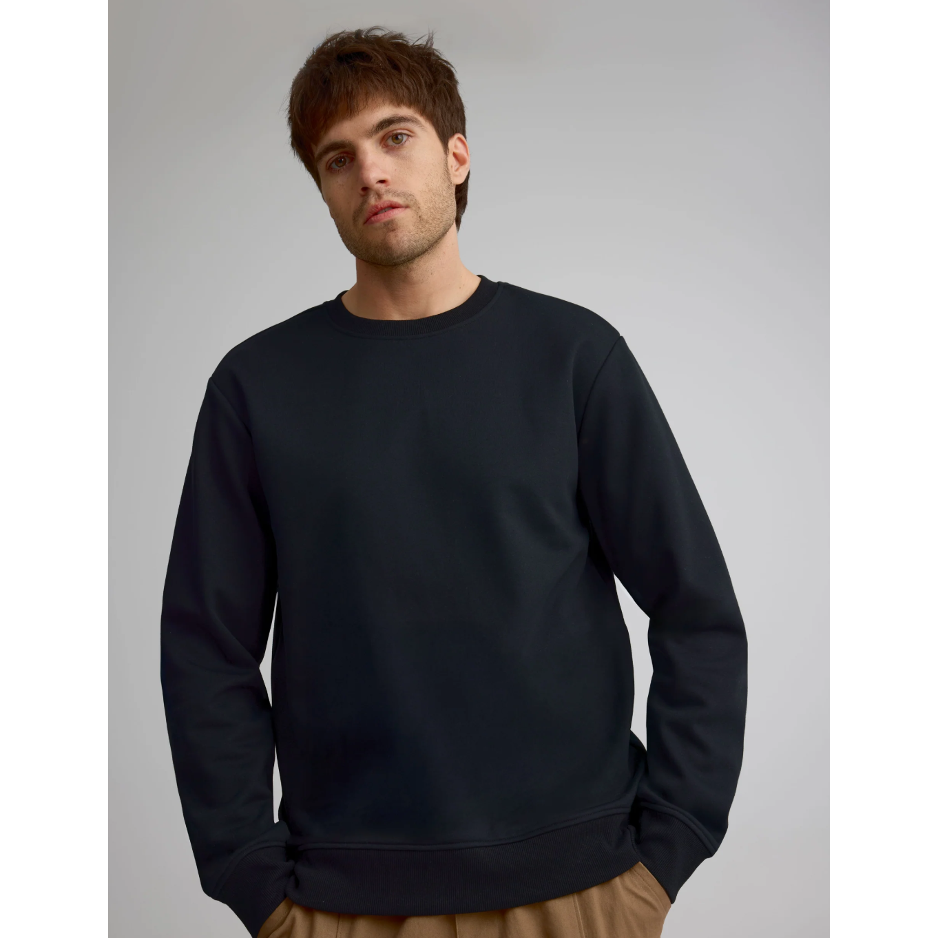 Chandail coton ouaté à col rond - hommes