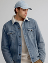 Manteau de jeans avec col en sherpa pour homme||Denim jacket with sherpa collar for men