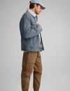 Manteau de jeans avec col en sherpa pour homme||Denim jacket with sherpa collar for men