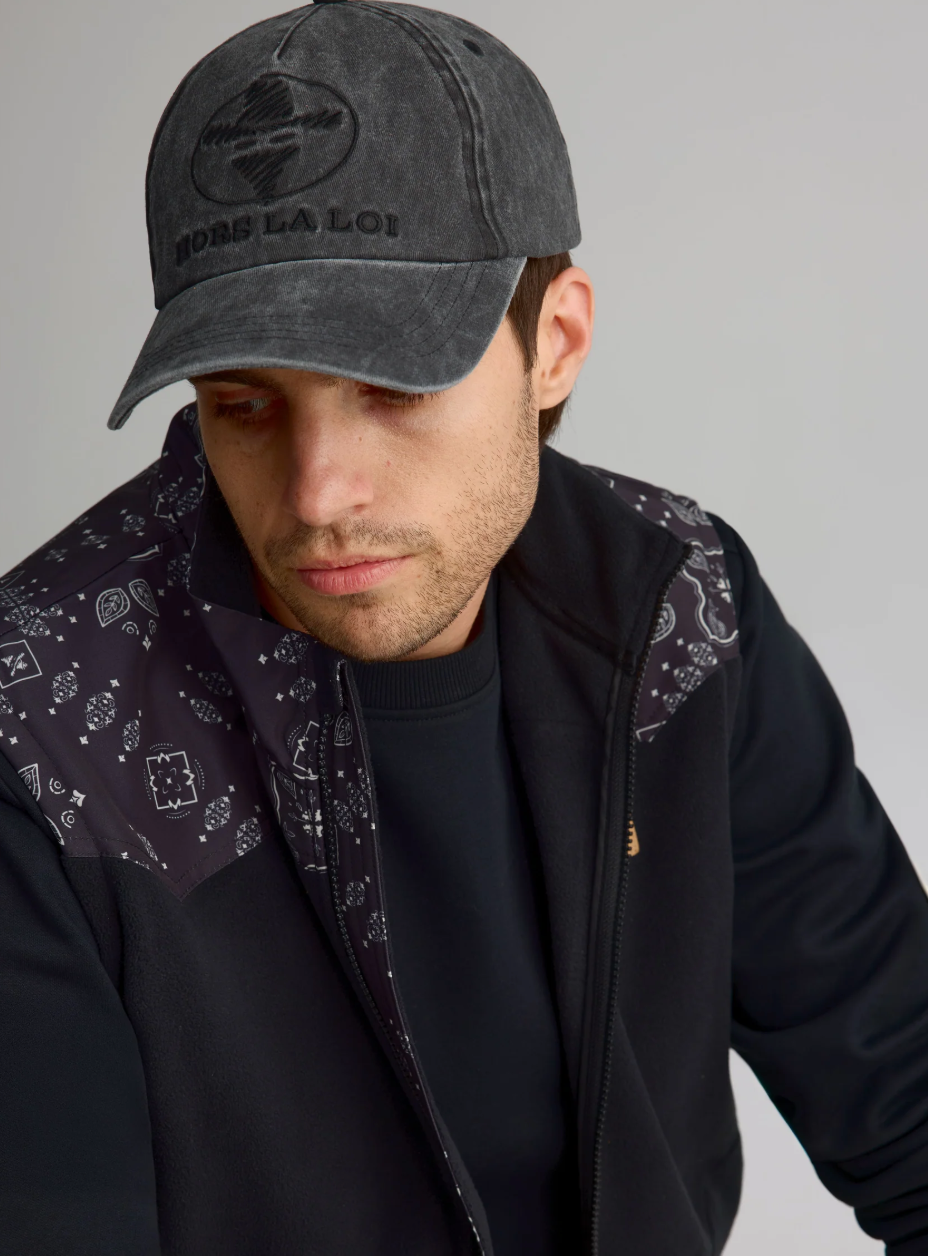 Casquette en twill rétro unisexe à logo - Noir||Vintage twill cap with logo - Black