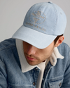 Casquette en twill rétro unisexe à logo||Twill Baseball Cap - Medium Blue Denim