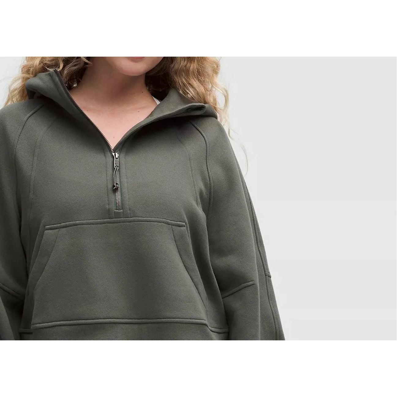 Scuba Oversized Half-Zip Hoodie - Femmes