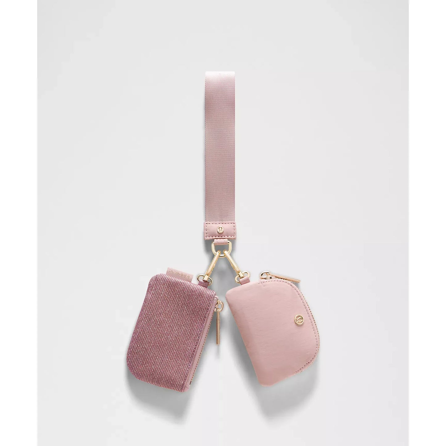 Pochette Double avec Poignée - Pink/Mink/Gold