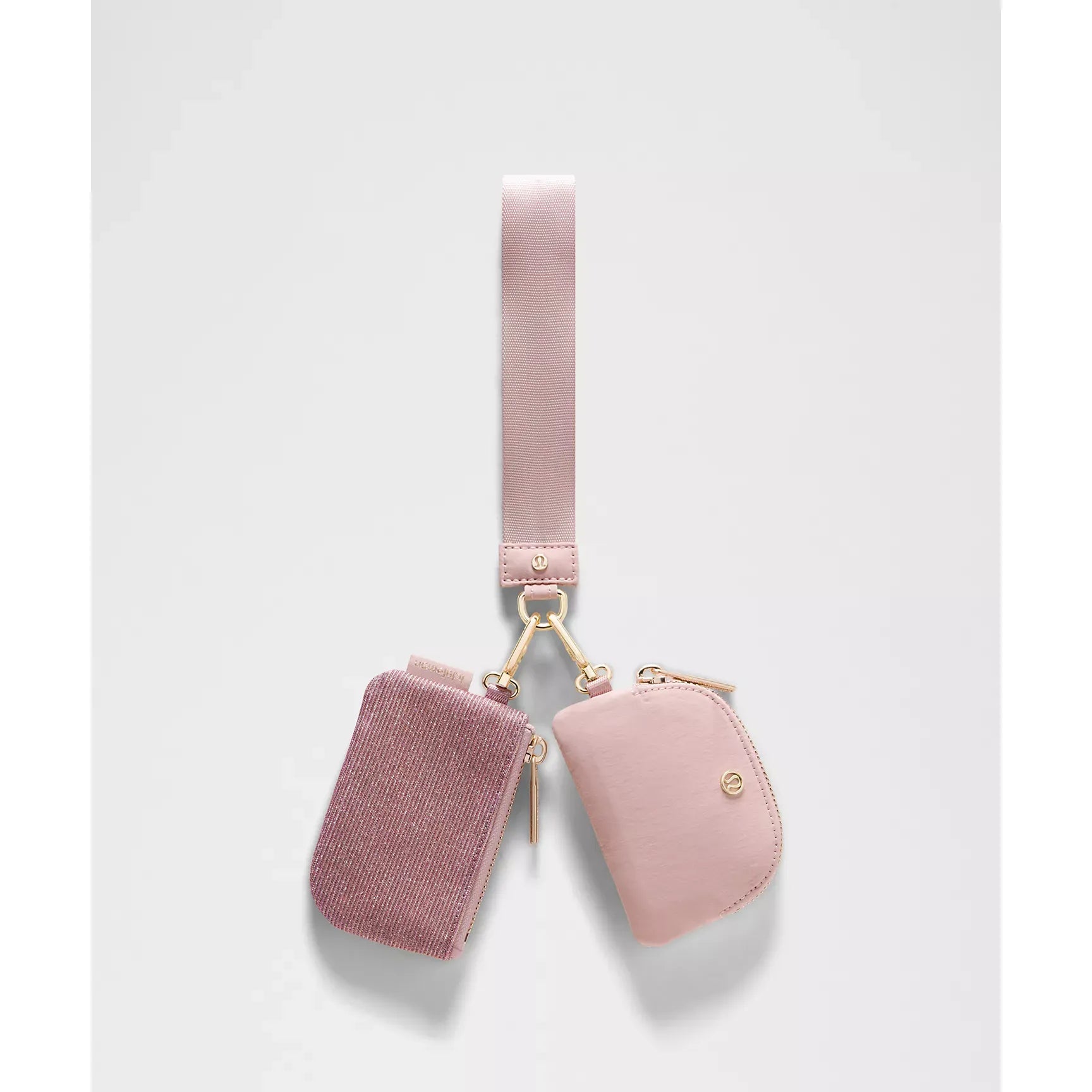 Pochette Double avec Poignée - Pink/Mink/Gold