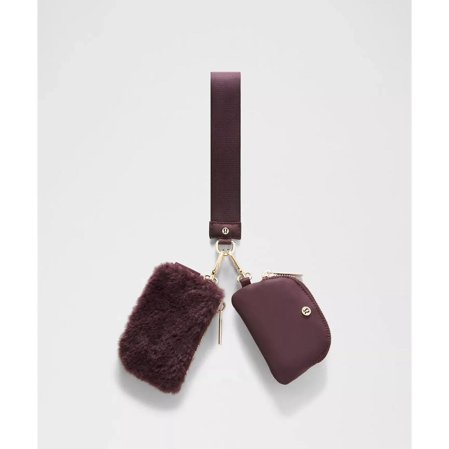 Pochette Double avec Poignée – Black Plum/Gold