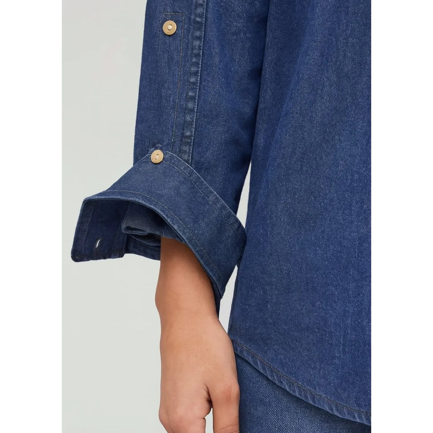 Perf. Denim Lite Relaxed Button Shirt - Femmes