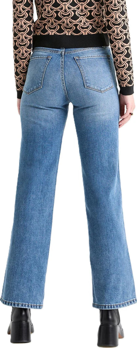 Jean à jambe large en denim Performance d'épaisseur moyenne - Femmes