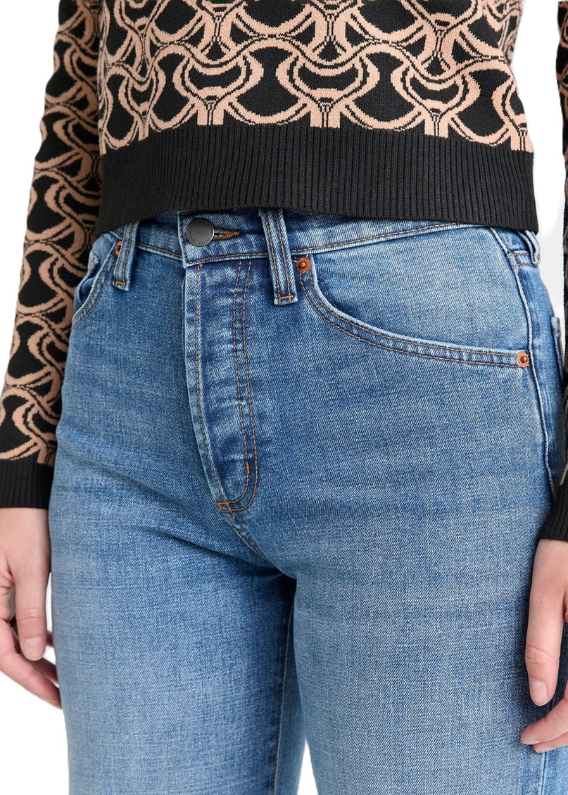 Jean à jambe large en denim Performance d'épaisseur moyenne - Femmes